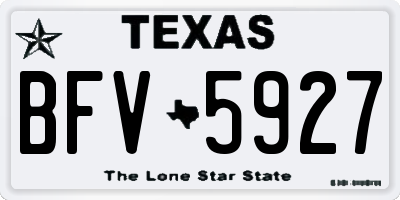 TX license plate BFV5927
