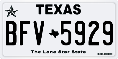 TX license plate BFV5929