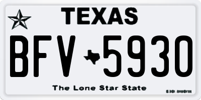 TX license plate BFV5930