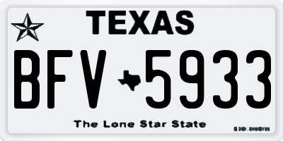 TX license plate BFV5933