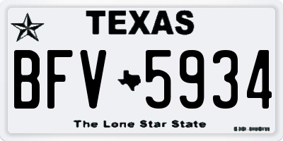 TX license plate BFV5934
