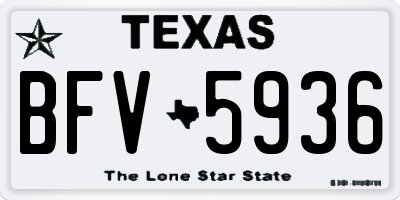 TX license plate BFV5936