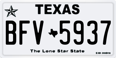 TX license plate BFV5937