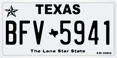 TX license plate BFV5941