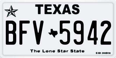 TX license plate BFV5942