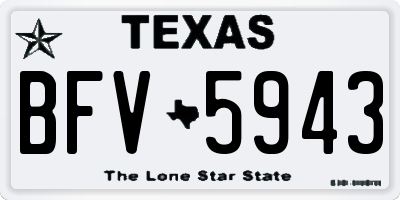 TX license plate BFV5943
