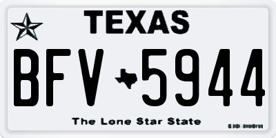 TX license plate BFV5944