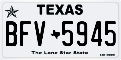 TX license plate BFV5945