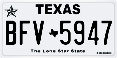 TX license plate BFV5947