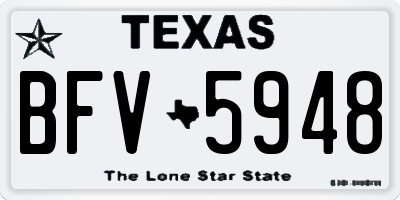 TX license plate BFV5948
