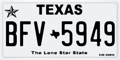 TX license plate BFV5949