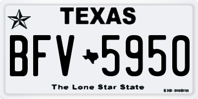 TX license plate BFV5950