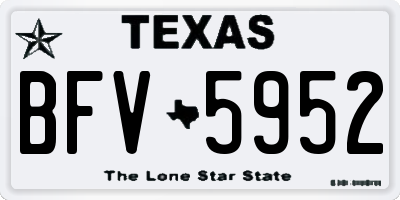 TX license plate BFV5952