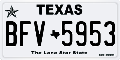 TX license plate BFV5953