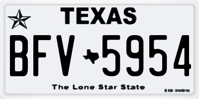 TX license plate BFV5954