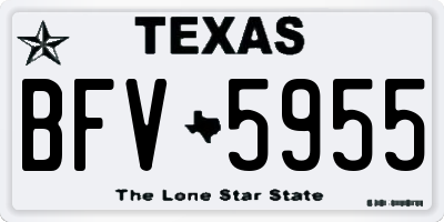 TX license plate BFV5955