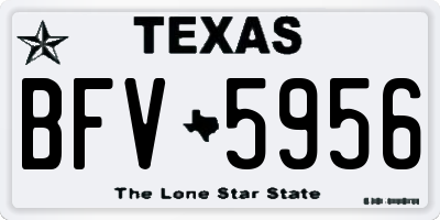 TX license plate BFV5956