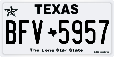 TX license plate BFV5957