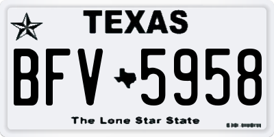 TX license plate BFV5958