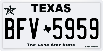 TX license plate BFV5959