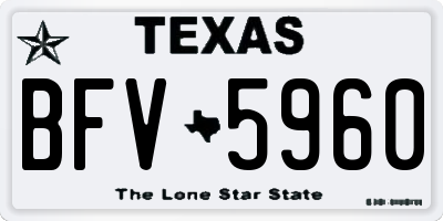 TX license plate BFV5960