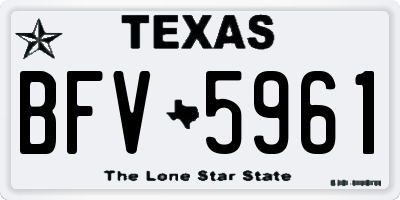 TX license plate BFV5961