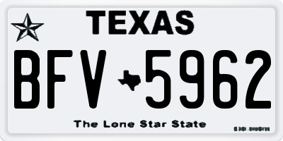 TX license plate BFV5962