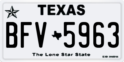 TX license plate BFV5963