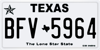 TX license plate BFV5964