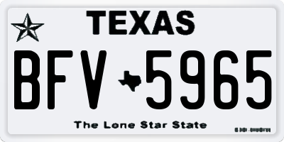 TX license plate BFV5965