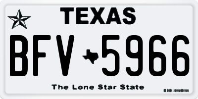 TX license plate BFV5966