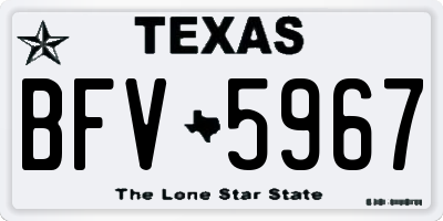 TX license plate BFV5967