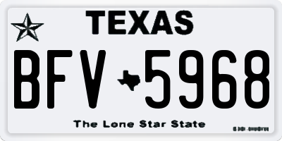 TX license plate BFV5968