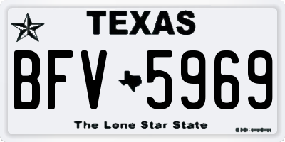 TX license plate BFV5969