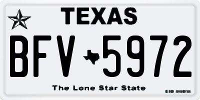 TX license plate BFV5972
