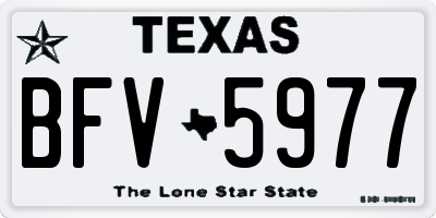TX license plate BFV5977