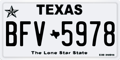 TX license plate BFV5978
