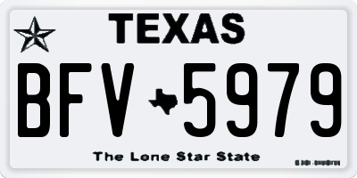 TX license plate BFV5979