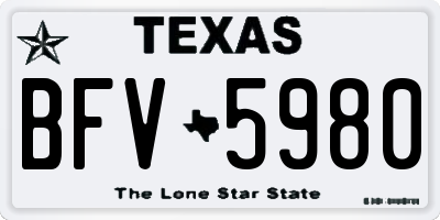 TX license plate BFV5980
