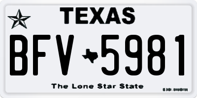 TX license plate BFV5981