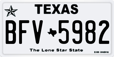 TX license plate BFV5982