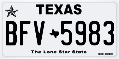 TX license plate BFV5983