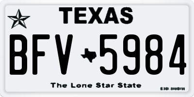 TX license plate BFV5984
