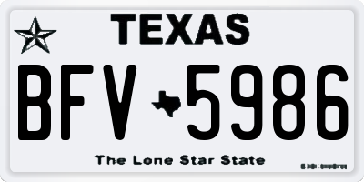 TX license plate BFV5986