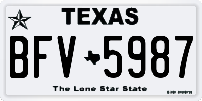 TX license plate BFV5987