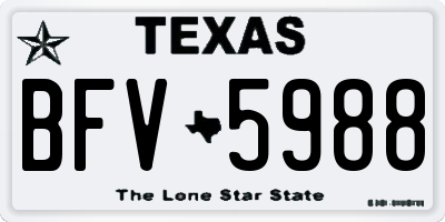 TX license plate BFV5988
