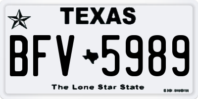 TX license plate BFV5989
