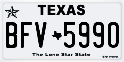 TX license plate BFV5990