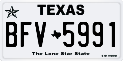 TX license plate BFV5991