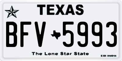 TX license plate BFV5993